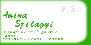 amina szilagyi business card